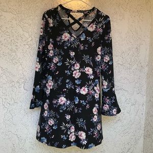 Black Floral Date Dress